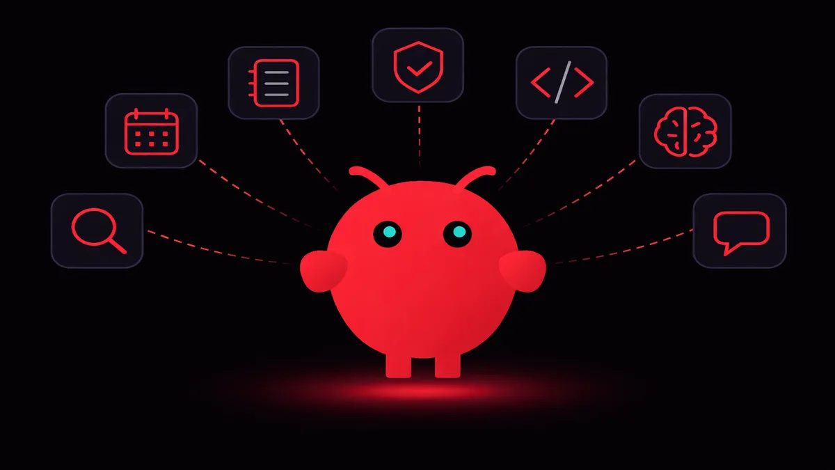 OpenClaw add skills setup showing the mascot browsing ClawHub skill marketplace with installed skill icons