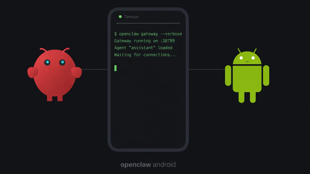 OpenClaw running on an Android phone via Termux terminal